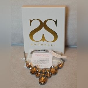 NWT Sorrelli Champagne Crystal Statement Necklace